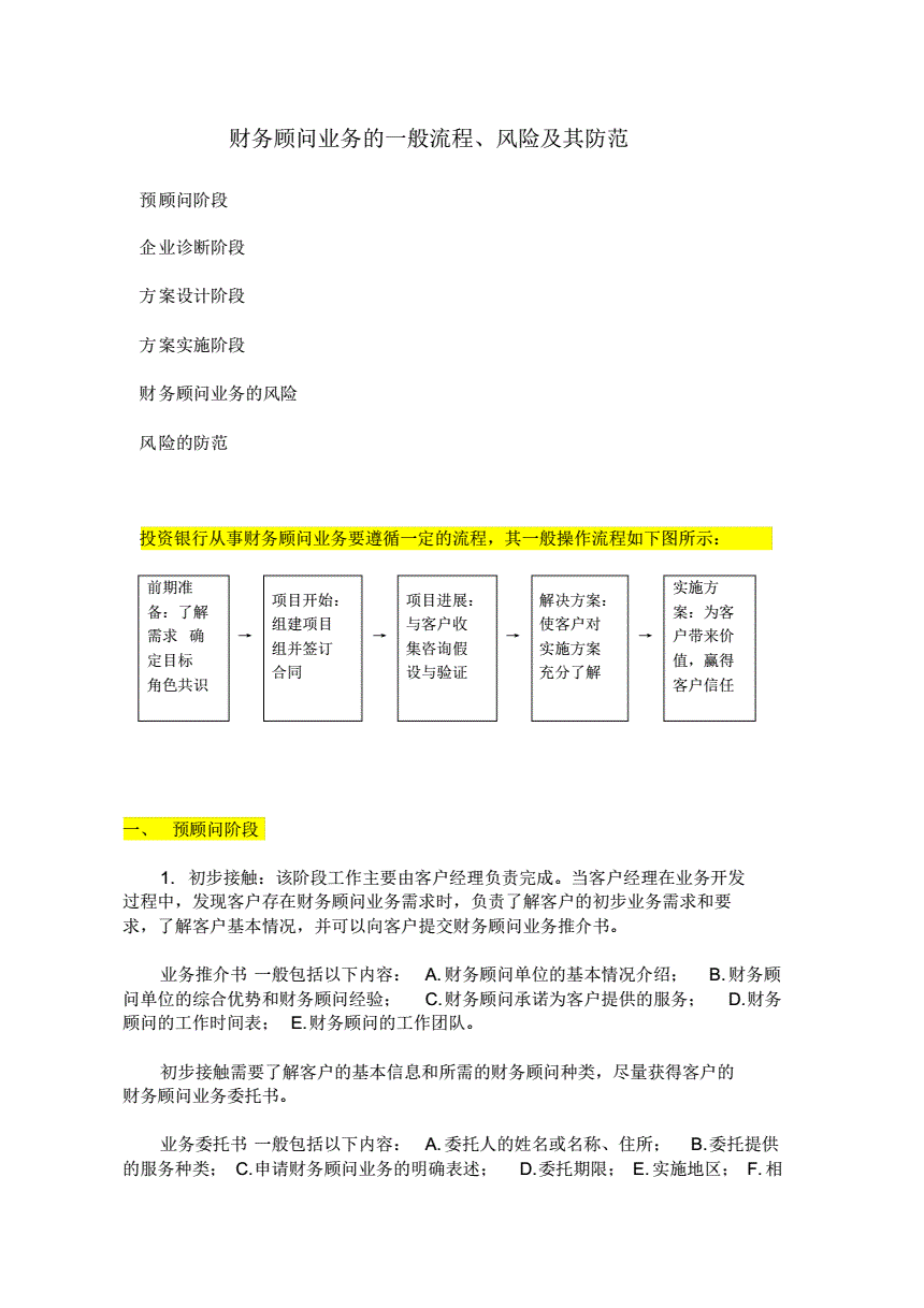 常年財務顧問創(chuàng)新案例